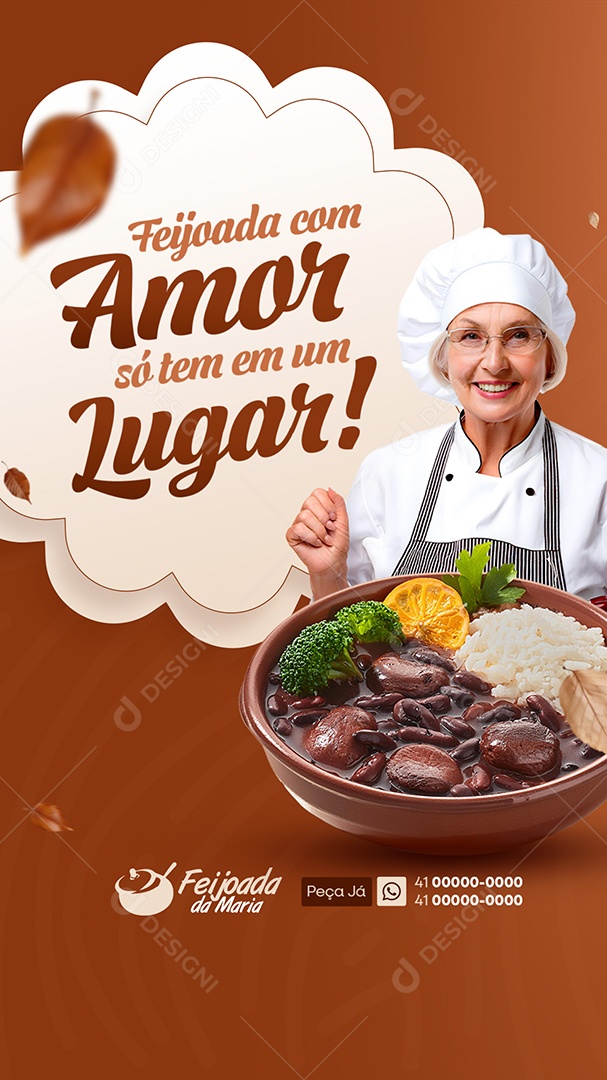 Story Feijoada com Amor Social Media PSD Editável