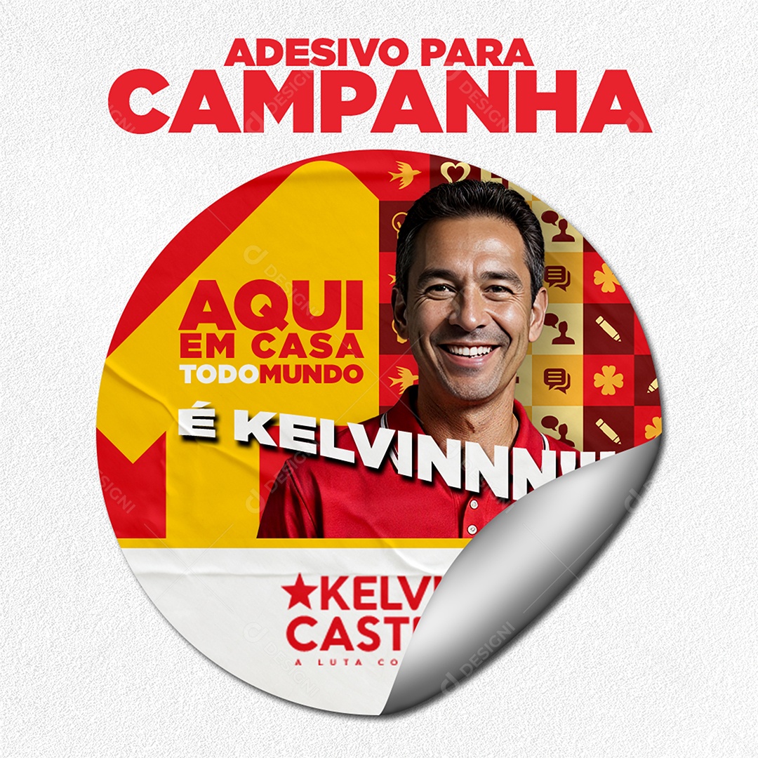 Adesivo Para Campanha Kelvin Social Media PSD Editável
