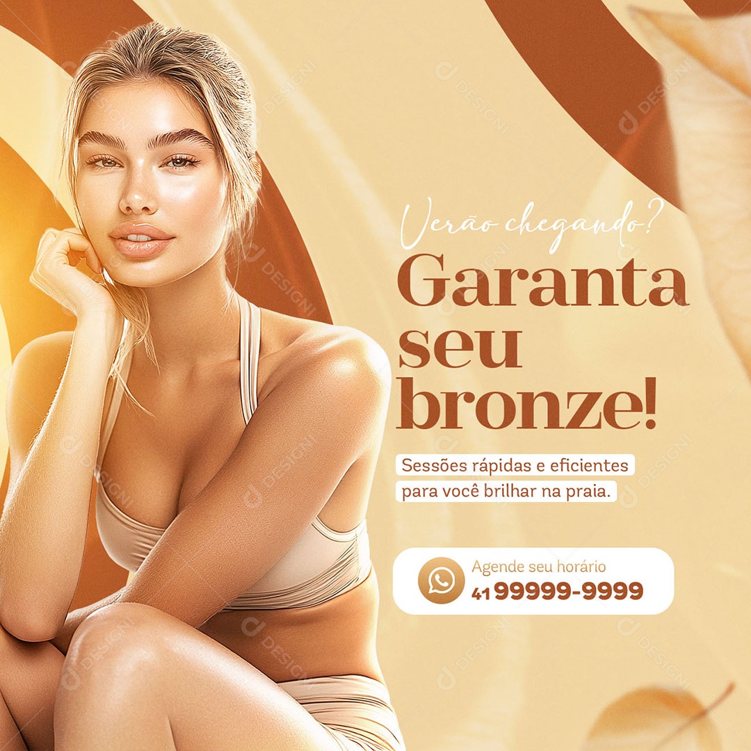 Bronzeamento Artificial Verão Chegando Garanta seu Bronze Social Media PSD Editável