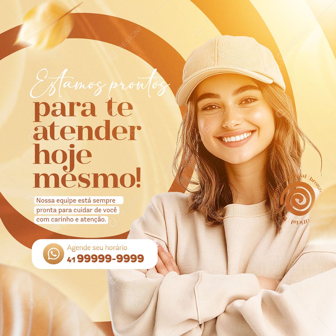 Bronzeamento Artificial Estamos Prontos Social Media PSD Editável