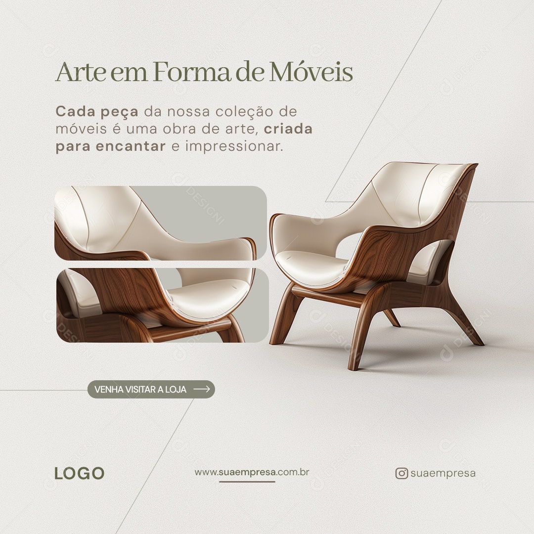 Arte em Forma de Móveis Social Media PSD Editável