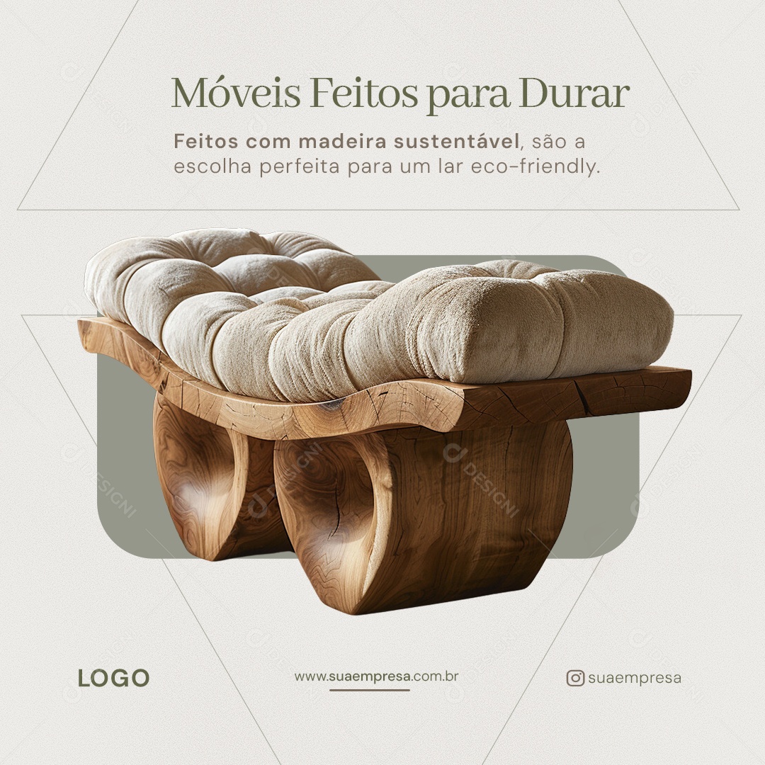 Móveis Feitos para Durar Social Media PSD Editável