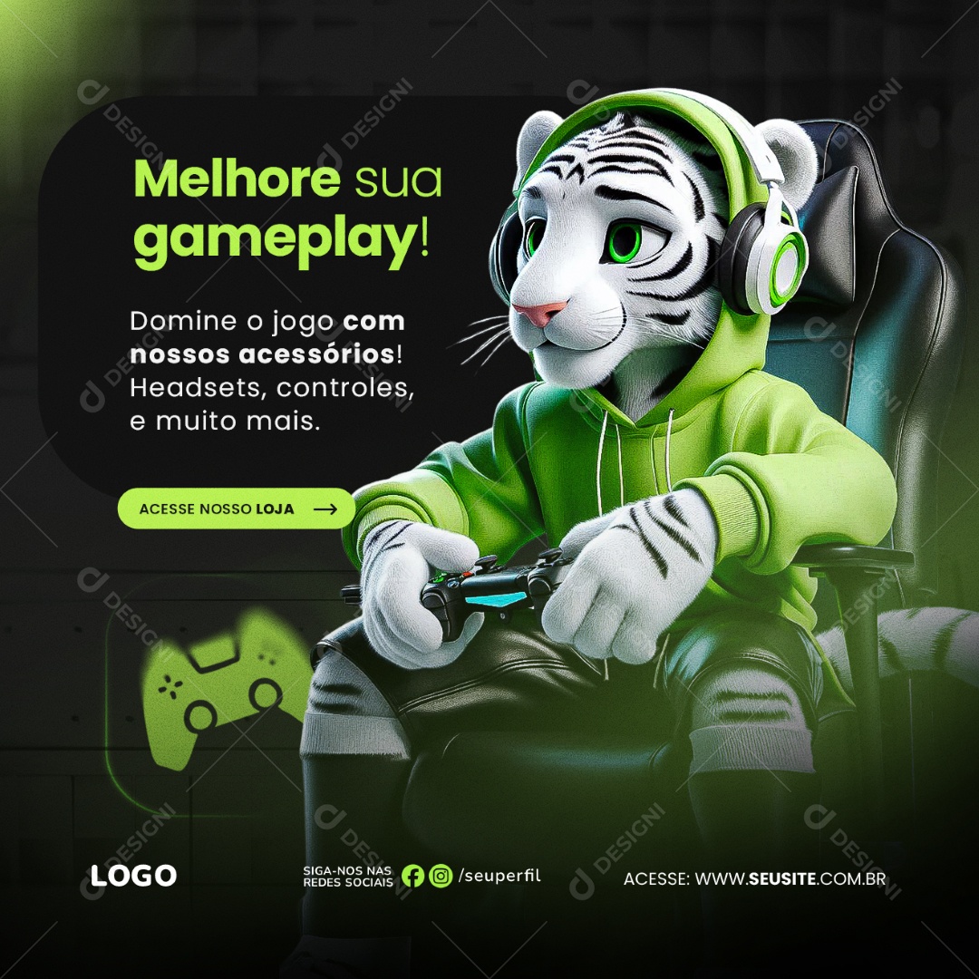 Melhore sua Gameplay Social Media PSD Editável