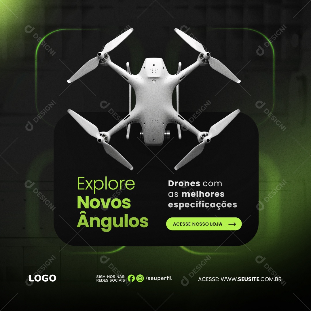 Explore Novos Ângulos Social Media PSD Editável