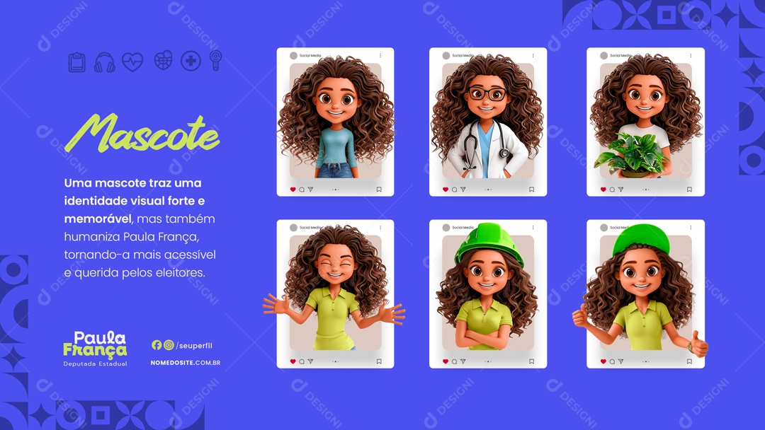 Política Paula França Deputada Estadual Social Media PSD Editável