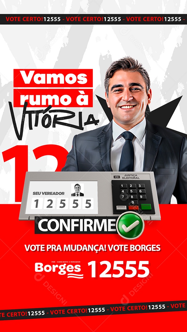 Story Política Pré Candidato a Vereador Borges Social Media PSD Editável