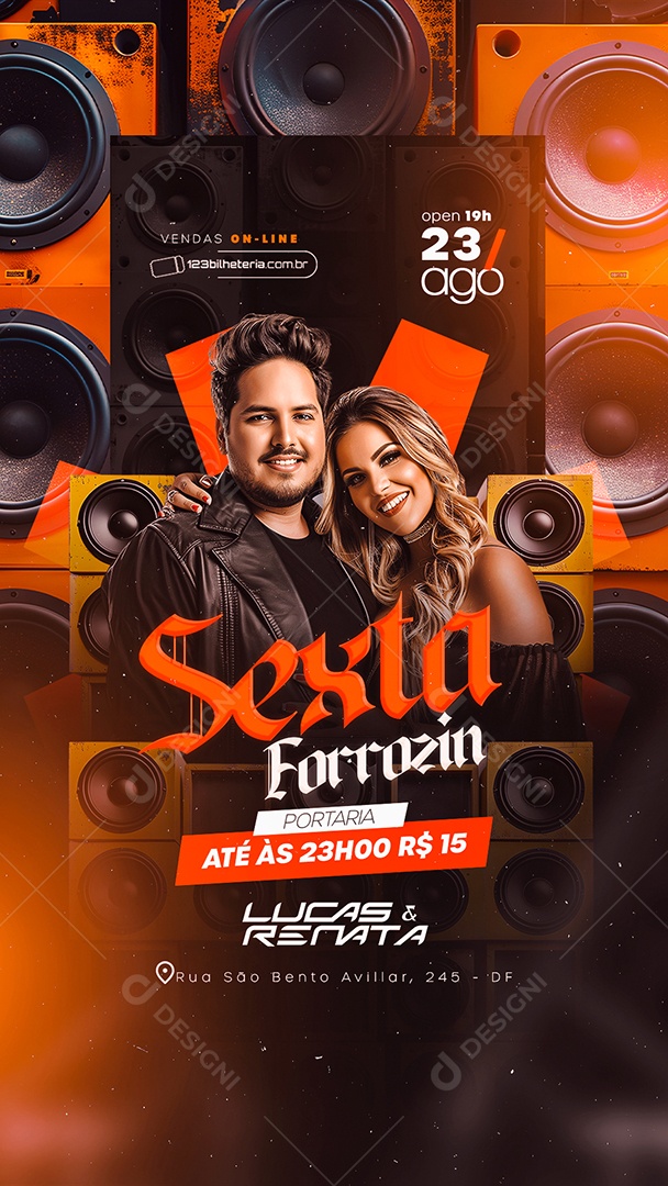 Story Flyer Sexta Forrozin Lucas e Renata Social Media PSD Editável