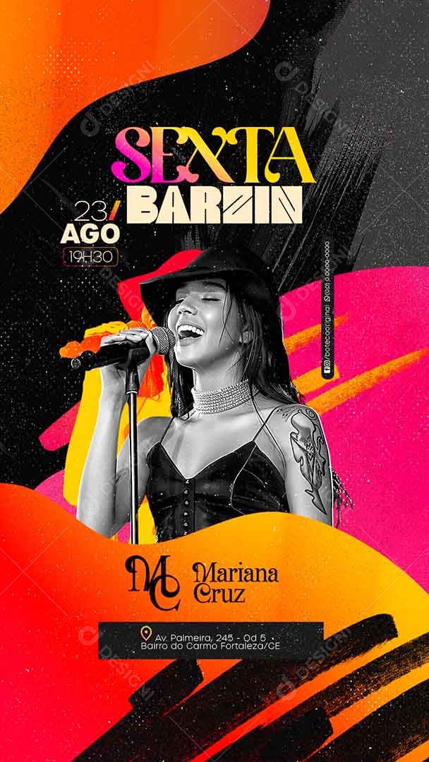 Story Flyer Sexta Barzin Mariana Cruz Social Media PSD Editável