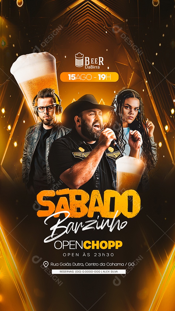 Story Flyer Sábado Barzinho Open Chopp Social Media PSD Editável