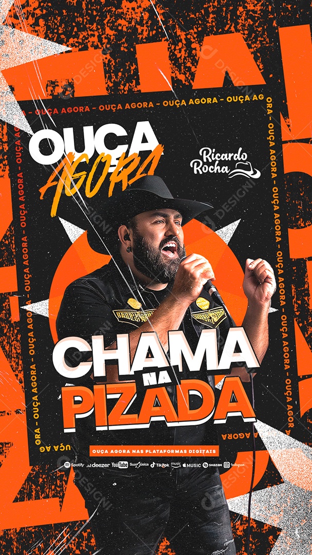 Story Flyer Ouça Agora Ricardo Rocha Social Media PSD Editável