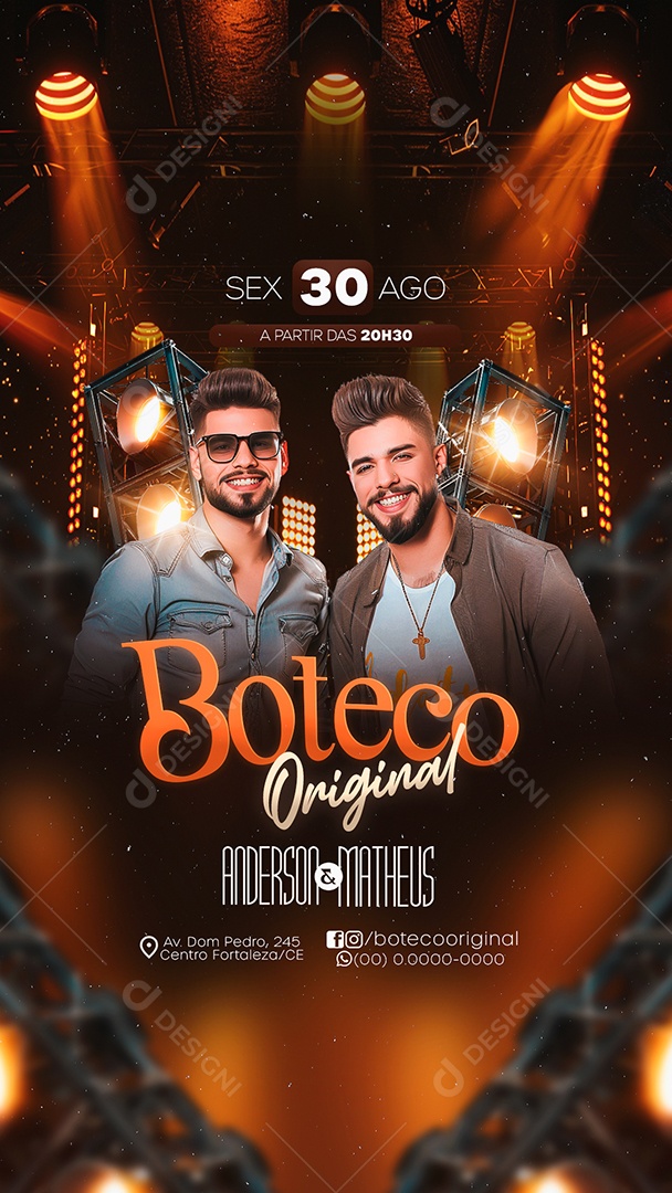 Story Flyer Boteco Original Anderson e Matheus Social Media PSD Editável