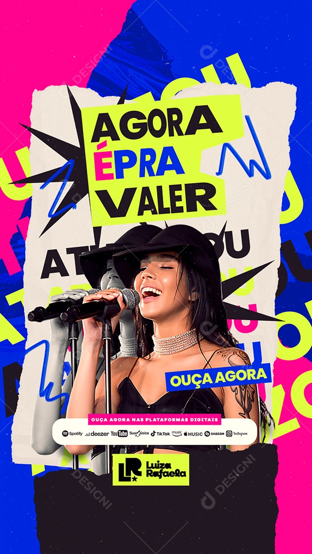Story Flyer Ouça Agora Luiza Rafaela Social Media PSD Editável