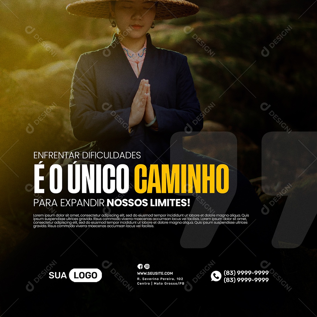 Frase Motivacional Social Media PSD Editável