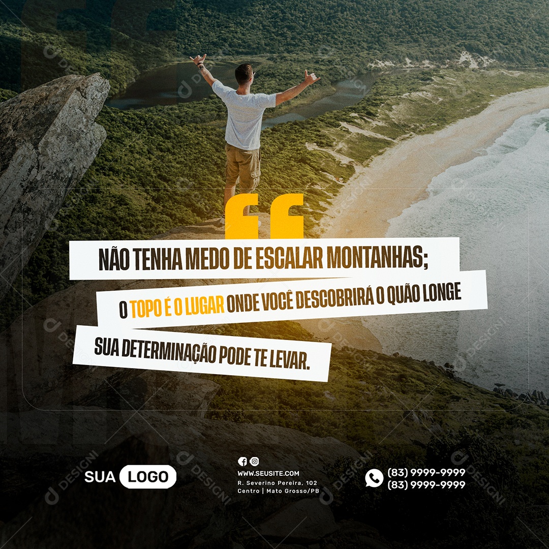 Frase Motivacional Social Media PSD Editável