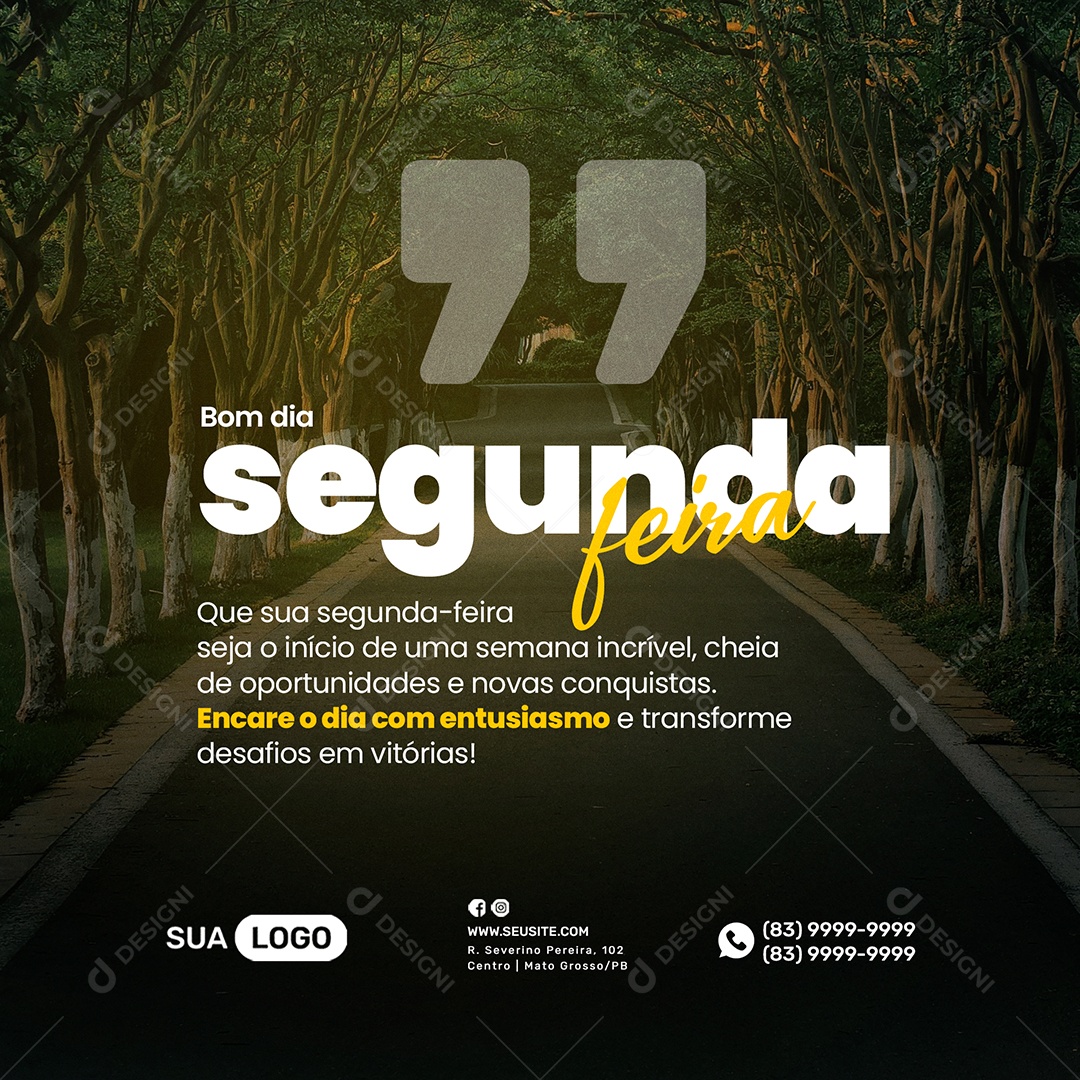 Frase Motivacional Social Media PSD Editável