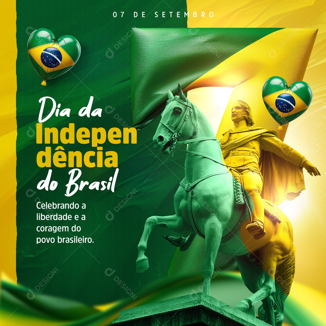 Dia da Independência do Brasil 07 de Setembro Social Media PSD Editável