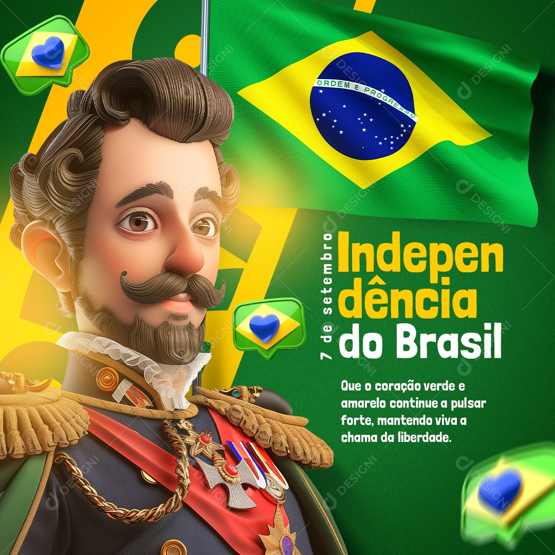 Dia da Independência do Brasil 07 de Setembro Social Media PSD Editável