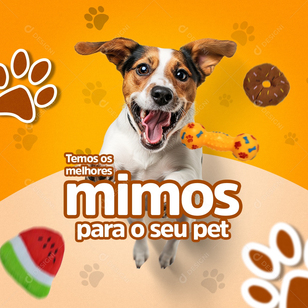 Pet Shop Temos os Melhores Mimos para o Pet Social Media PSD Editável