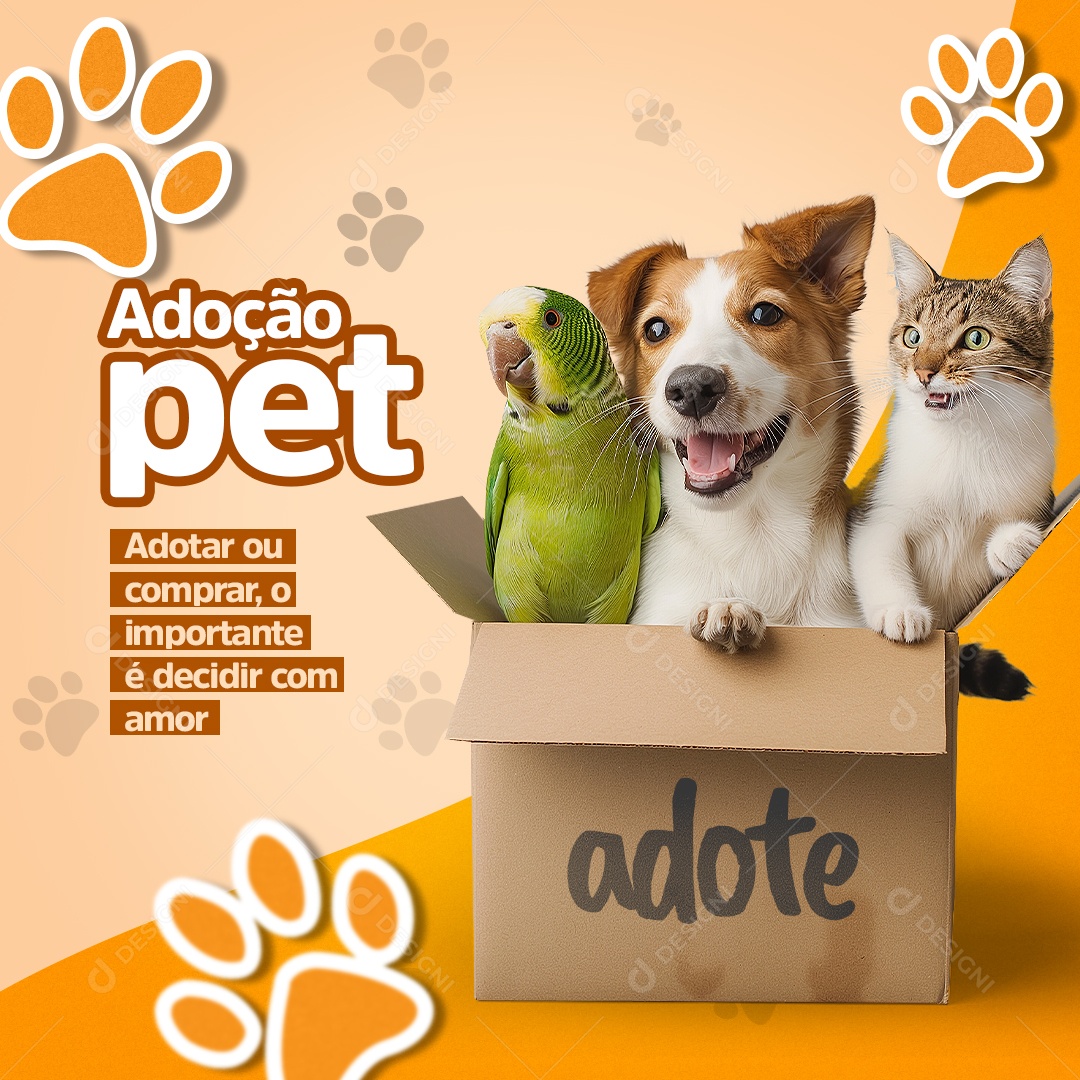 Pet Shop Adoção Pet Social Media PSD Editável