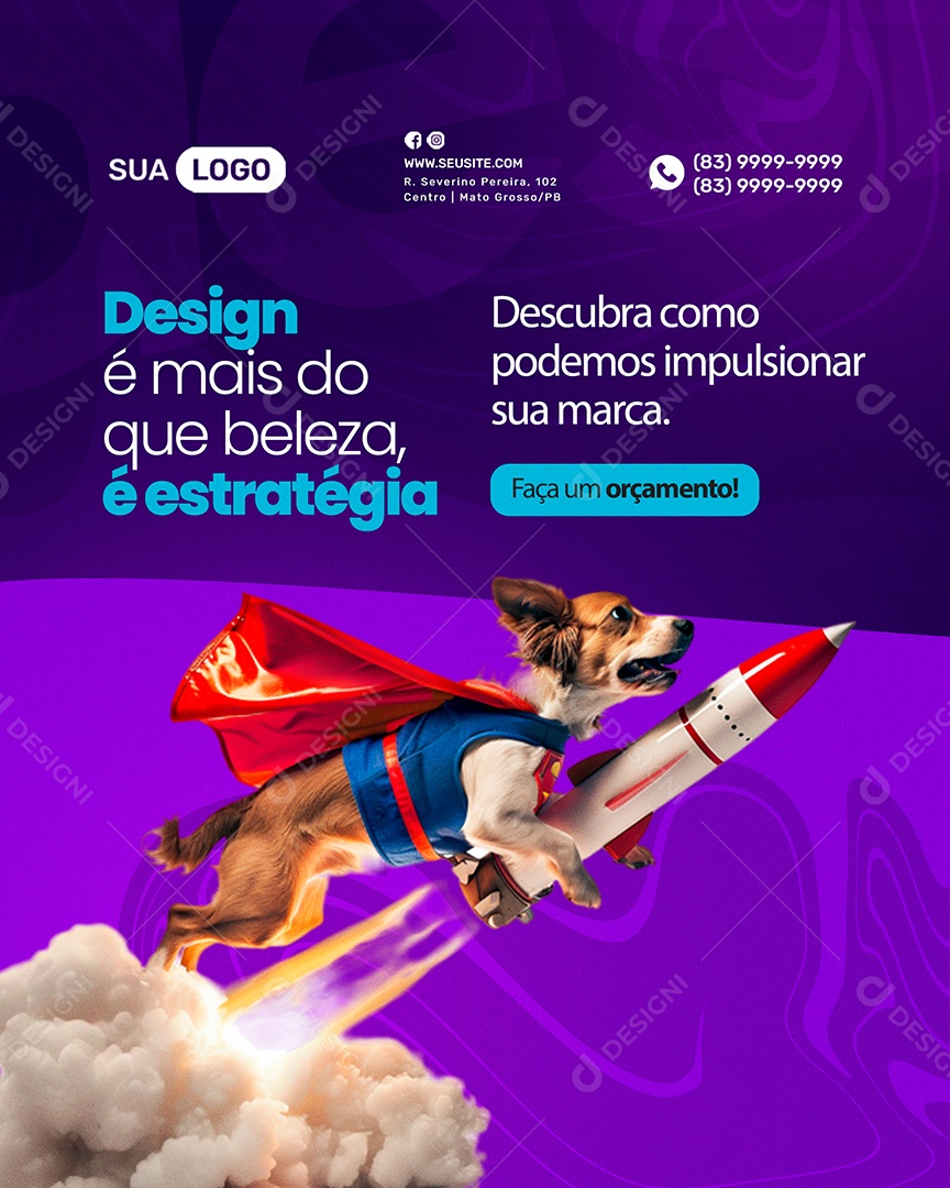 Design é Mais do que Beleza é Estratégia Social Media PSD Editável