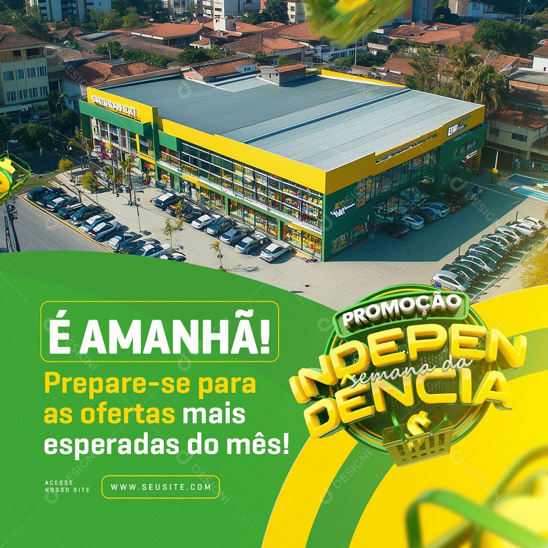 Promoção Semana da Independência Supermercado Ofertas Social Media PSD Editável