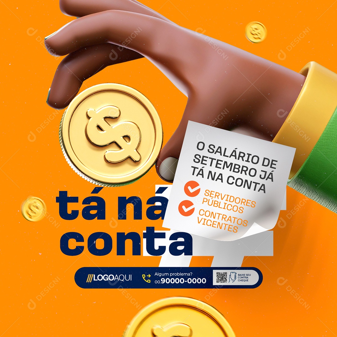 Prefeitura O Salário de Setembro Já Tá na Conta Social Media PSD Editável