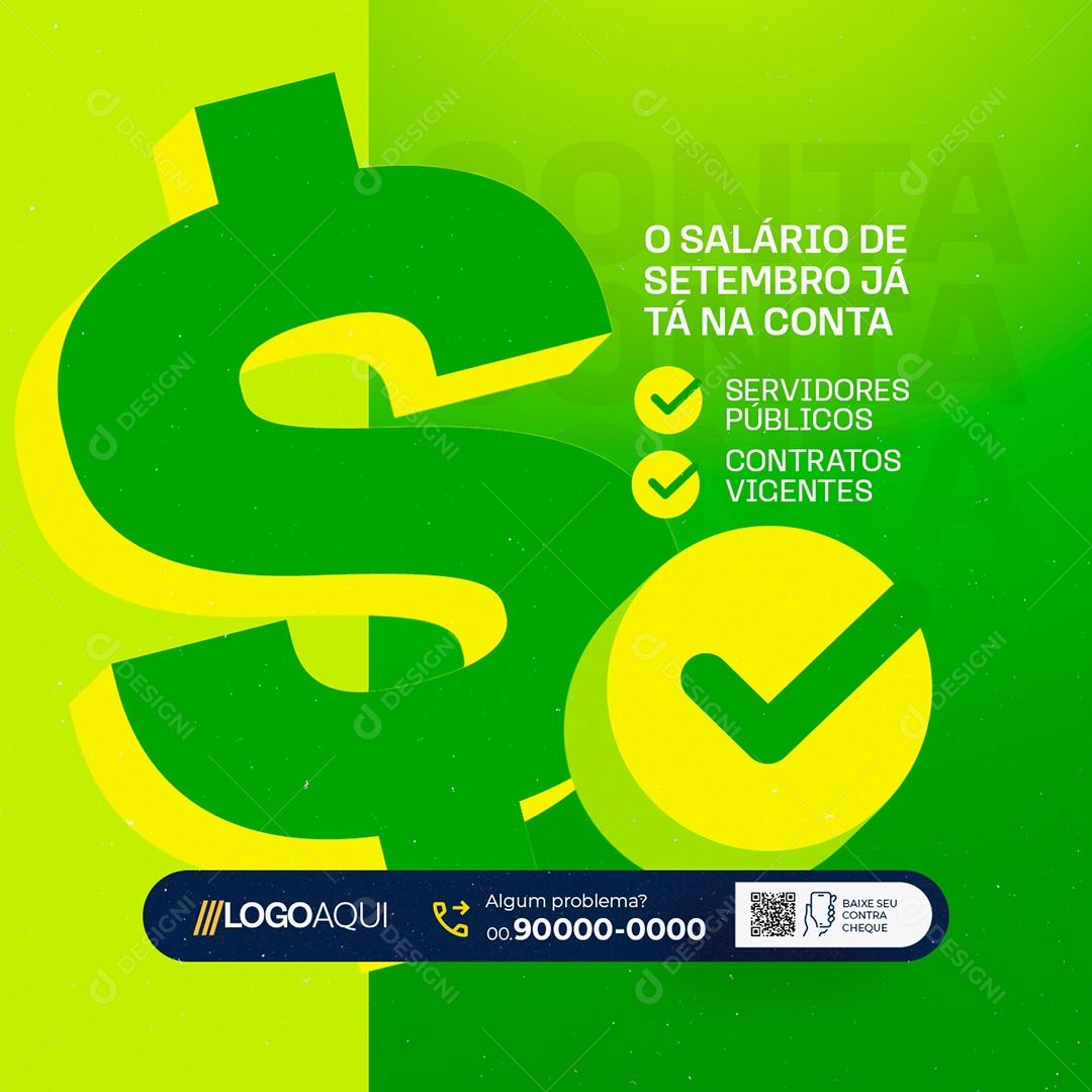 Prefeitura O Salário de Setembro Já Tá na Conta Social Media PSD Editável