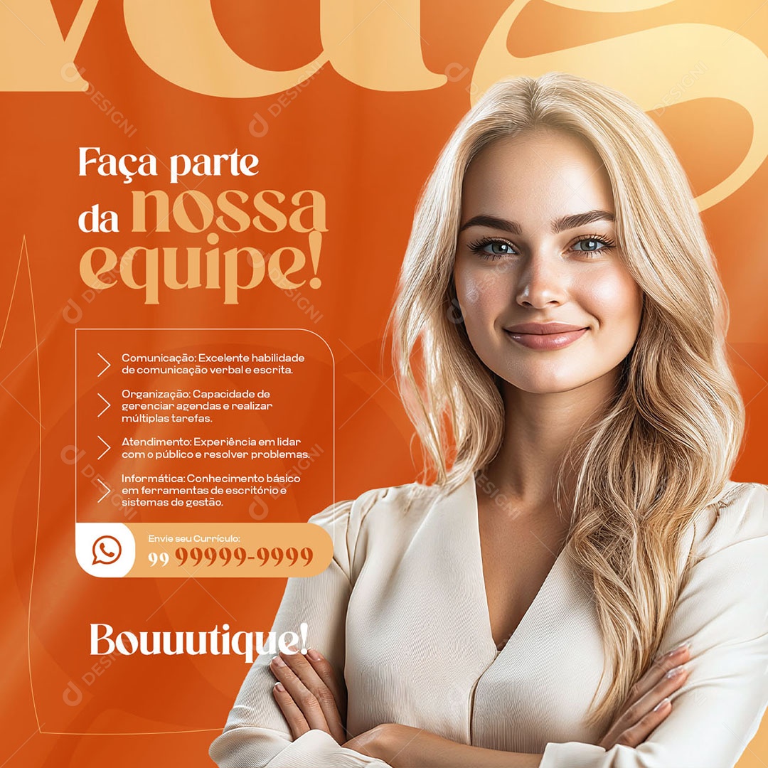 Vagas de Empregos Faça Parte da Nossa Equipe Social Media PSD Editável