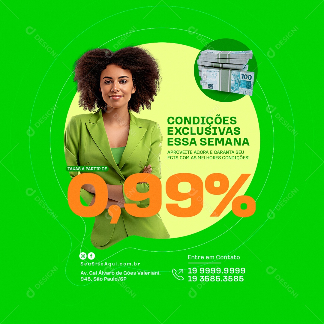 FGTS Condições Exclusivas essa Semana Social Media PSD Editável