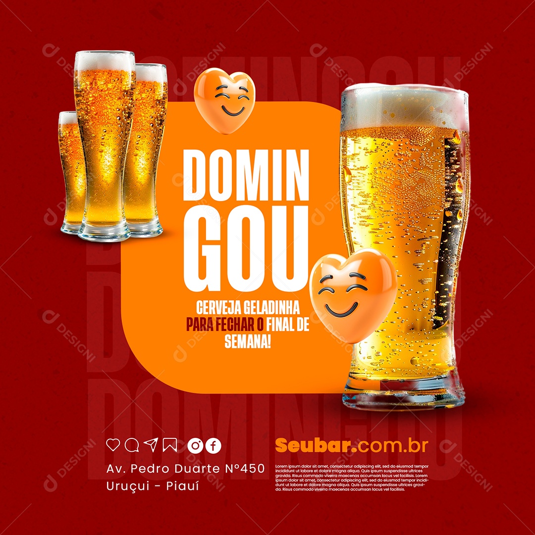 Cervejaria Domingou Social Media PSD Editável
