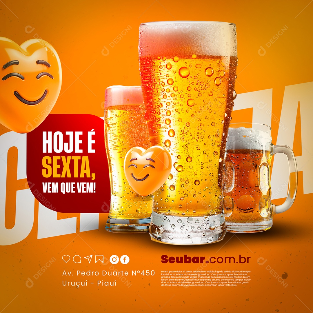 Cervejaria Hoje é sexta Social Media PSD Editável
