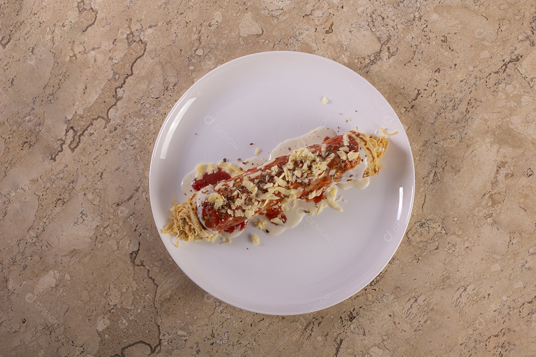 Panquecas de frango com queijo