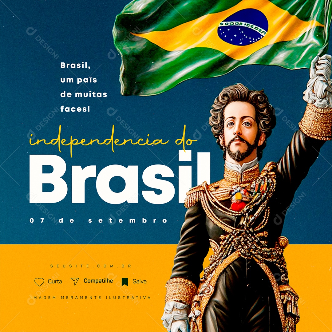 Dia da Independência do Brasil 07 de Setembro Social Media PSD Editável