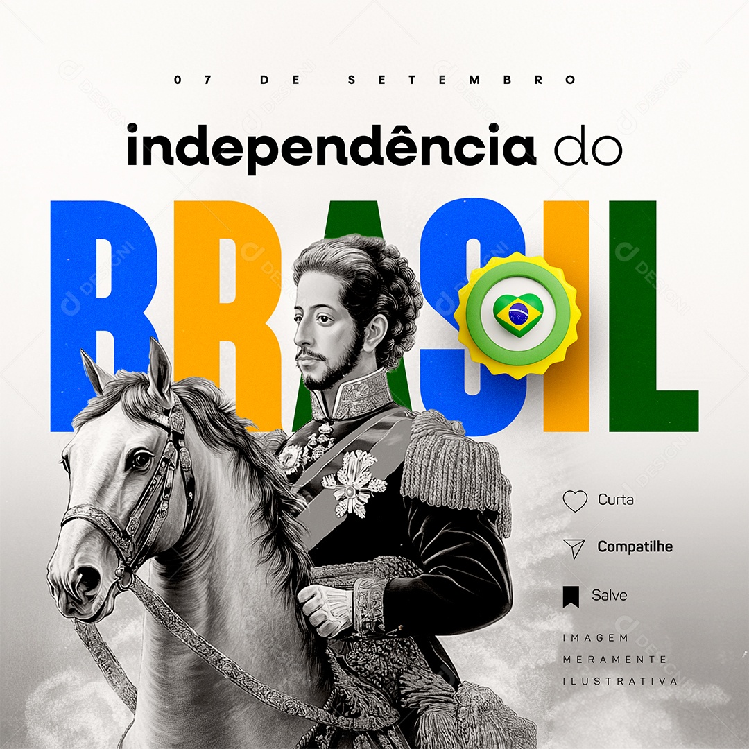 Dia da Independência do Brasil 07 de Setembro Social Media PSD Editável