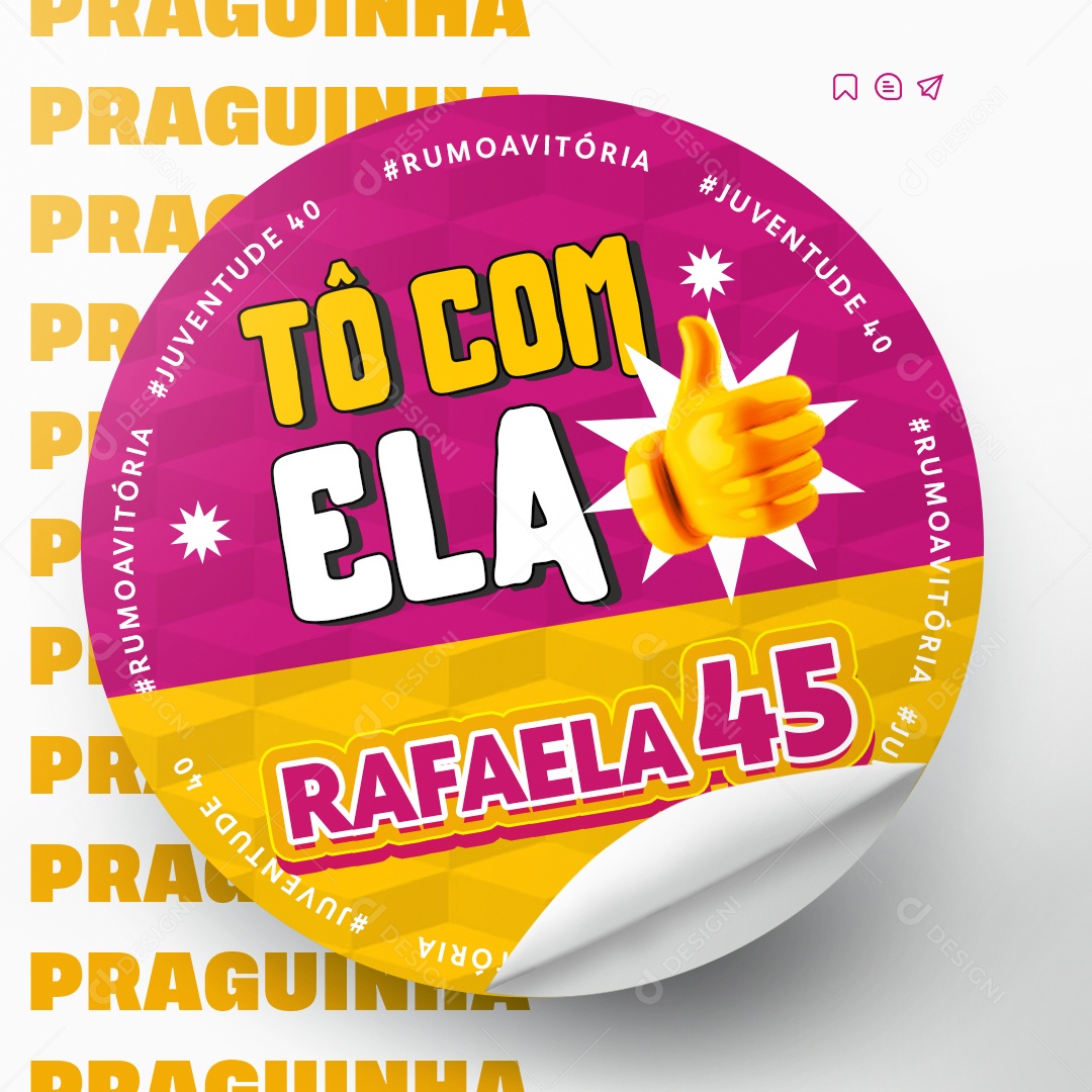 Política Adesivo To com Ela Rafaela Social Media PSD Editável