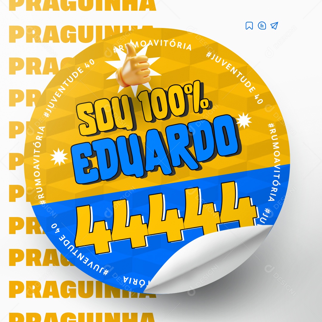 Política Adesivo Sou Eduardo Social Media PSD Editável