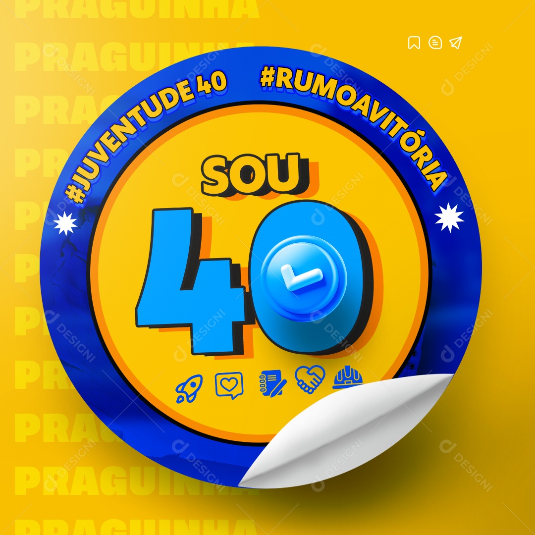 Política Adesivo Juventude Rumo a Vitória Social Media PSD Editável