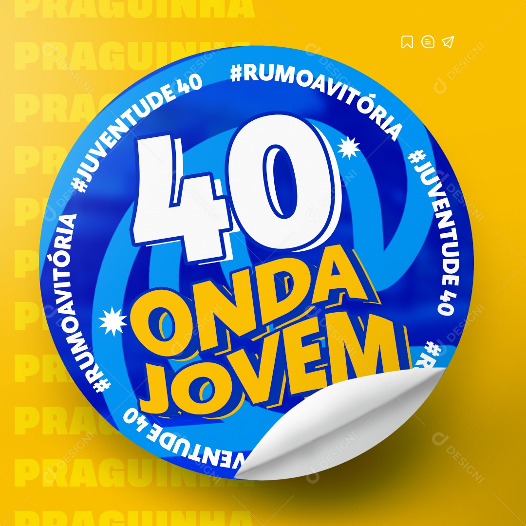 Política Adesivo Onda Jovem Social Media PSD Editável