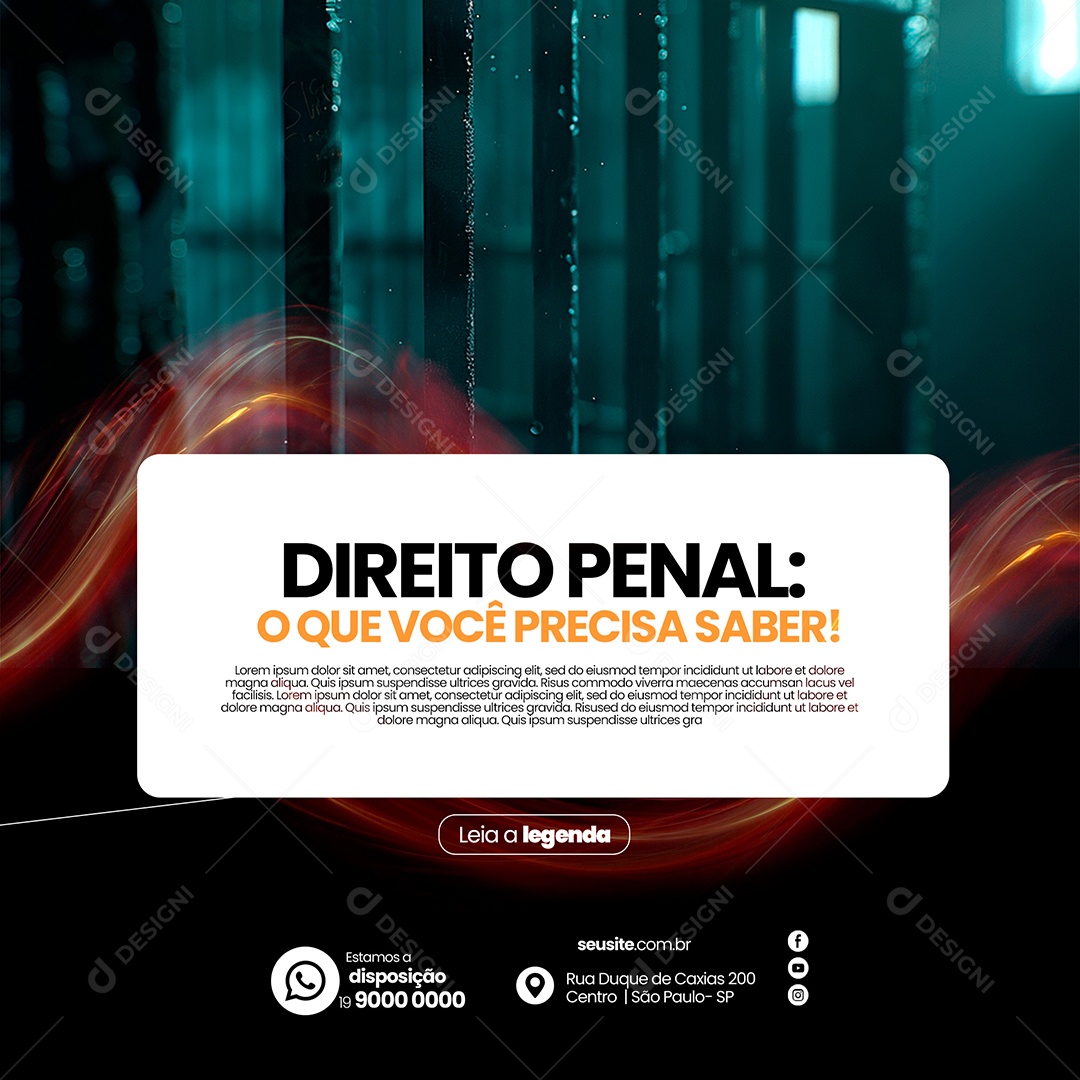 Advocacia Direito Penal Social Media PSD Editável