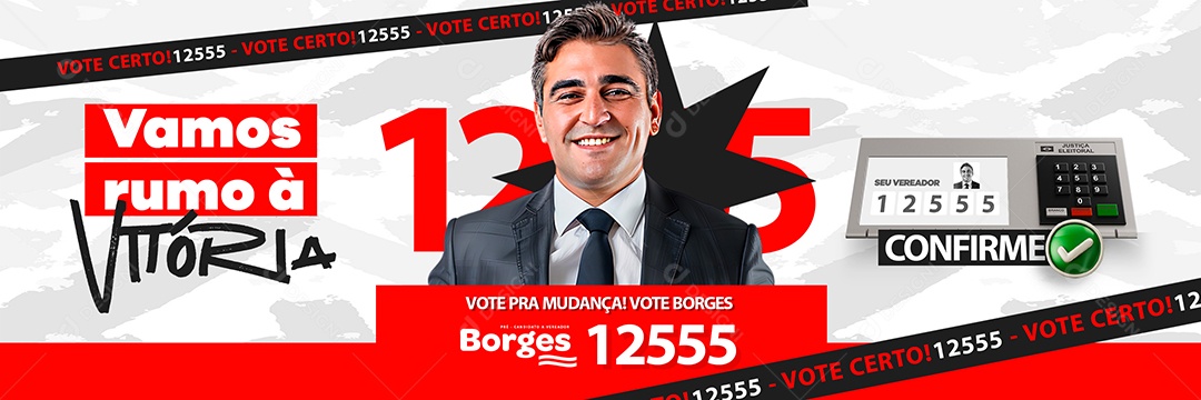Carrossel Política Pré Candidato a Vereador Borges Social Media PSD Editável