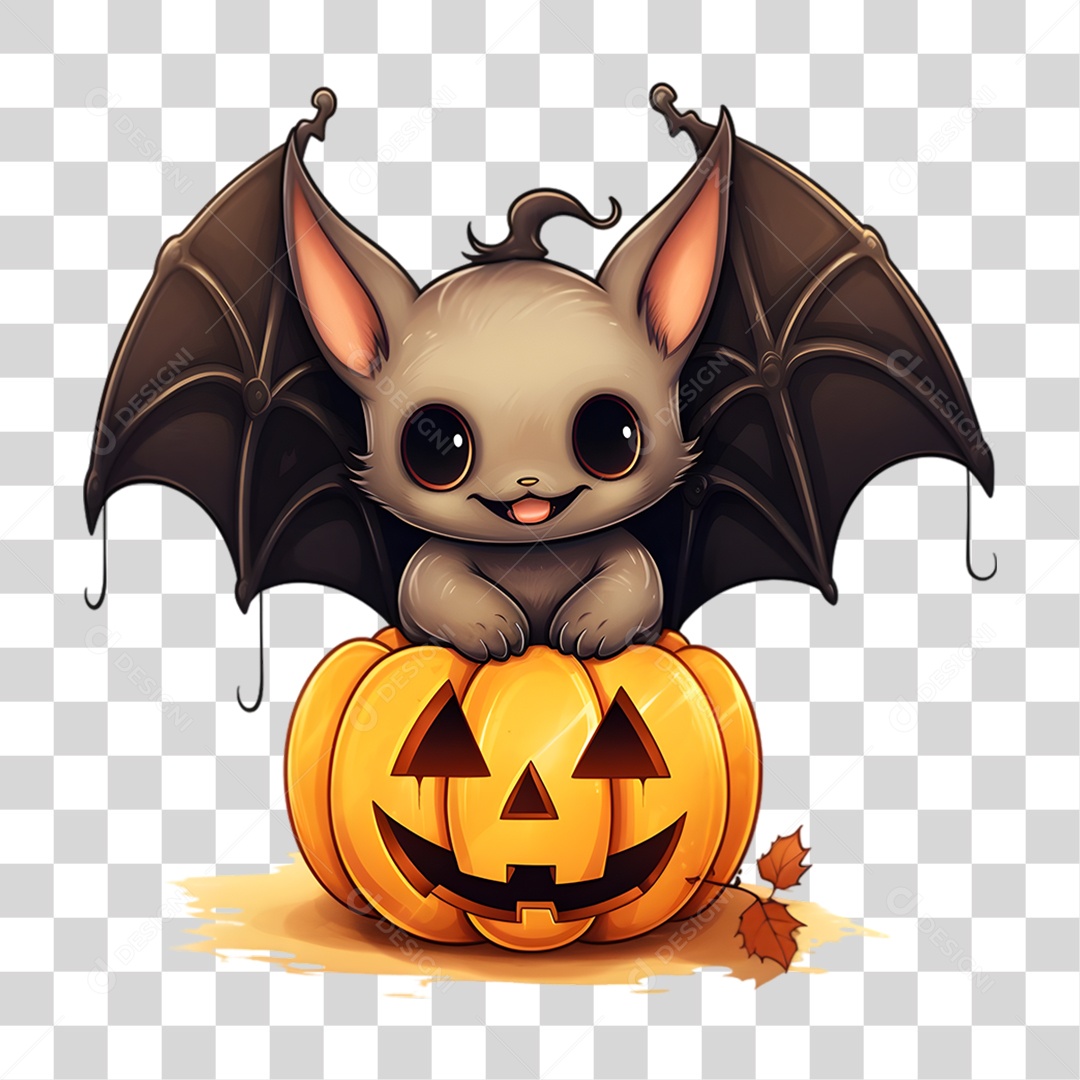 Elemento 3D Halloween Morcego PNG Transparente