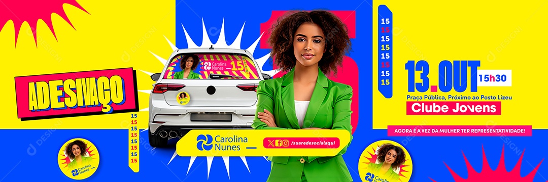 Carrossel Política Adesivaço Clube Jovens Social Media PSD Editável