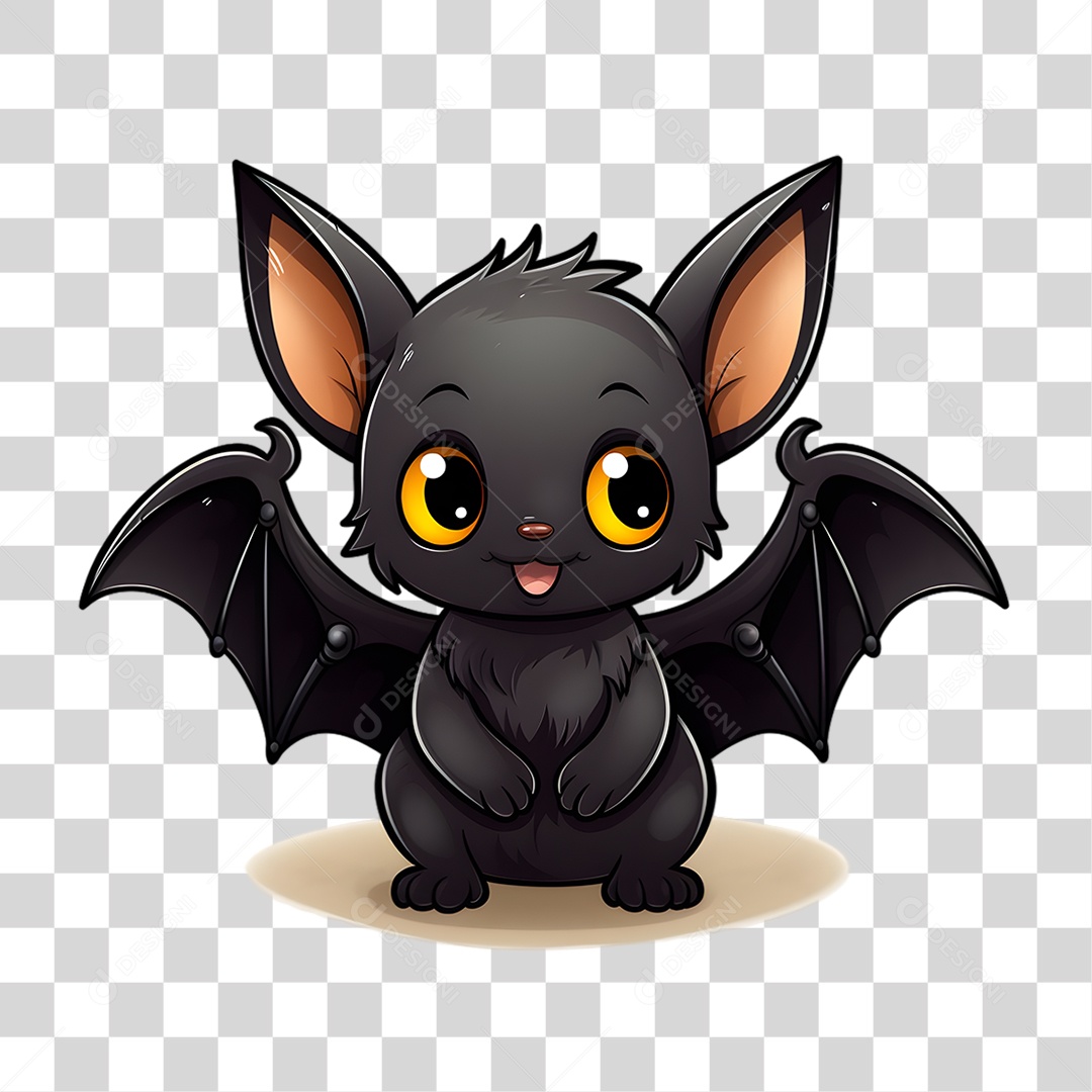 Elemento 3D Halloween Morcego  PNG Transparente
