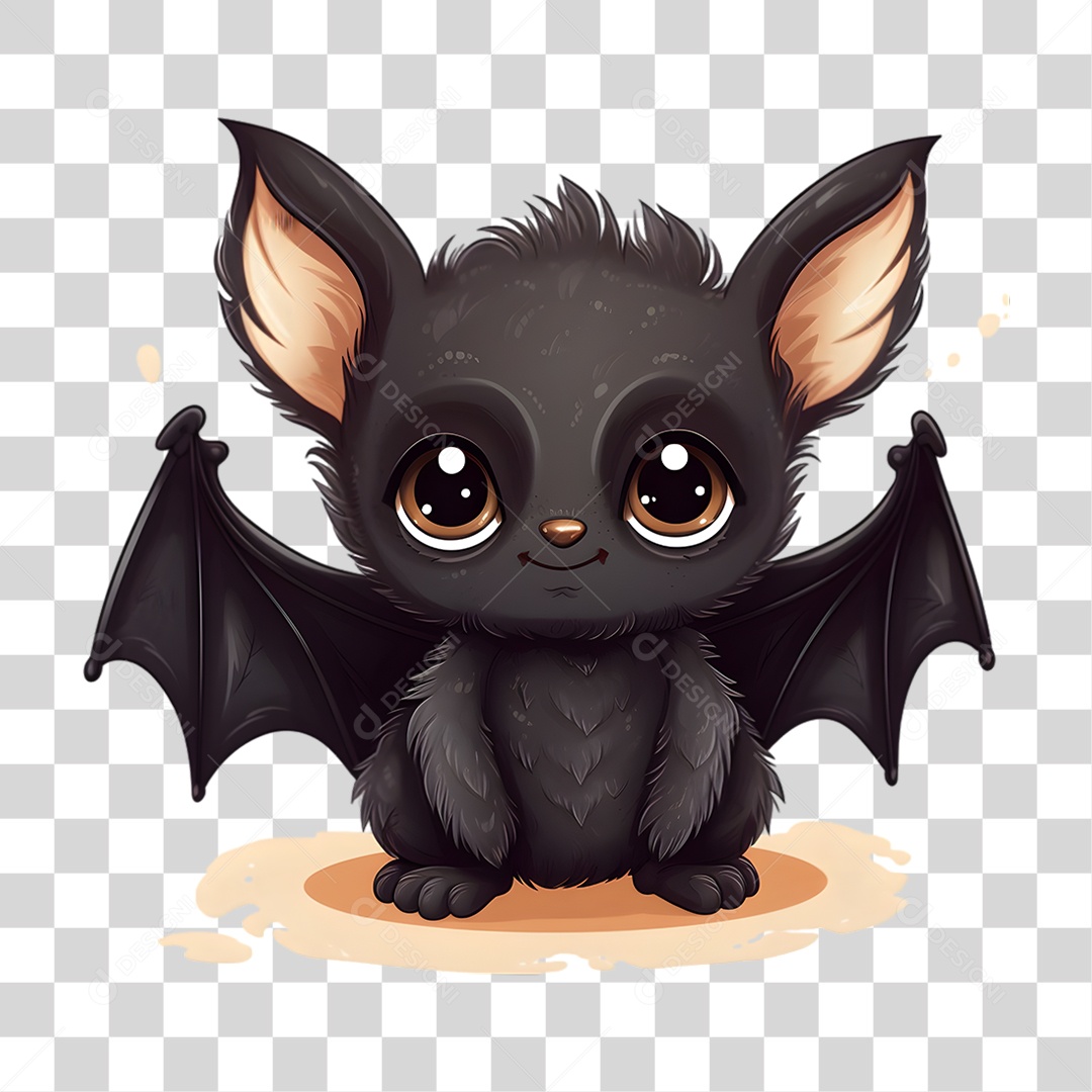 Elemento 3D Halloween Morcego  PNG Transparente