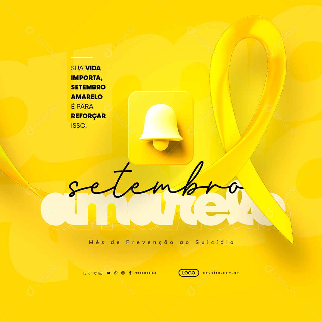 Setembro Amarelo Sua Vida Importa Social Media PSD Editável