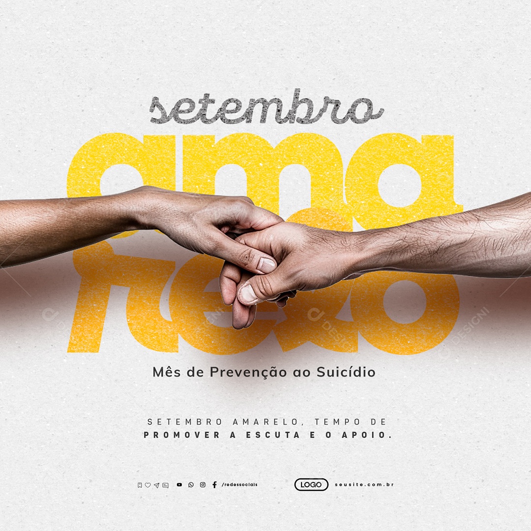 Setembro Amarelo Mês de Prevenção ao Suicídio Social Media PSD Editável