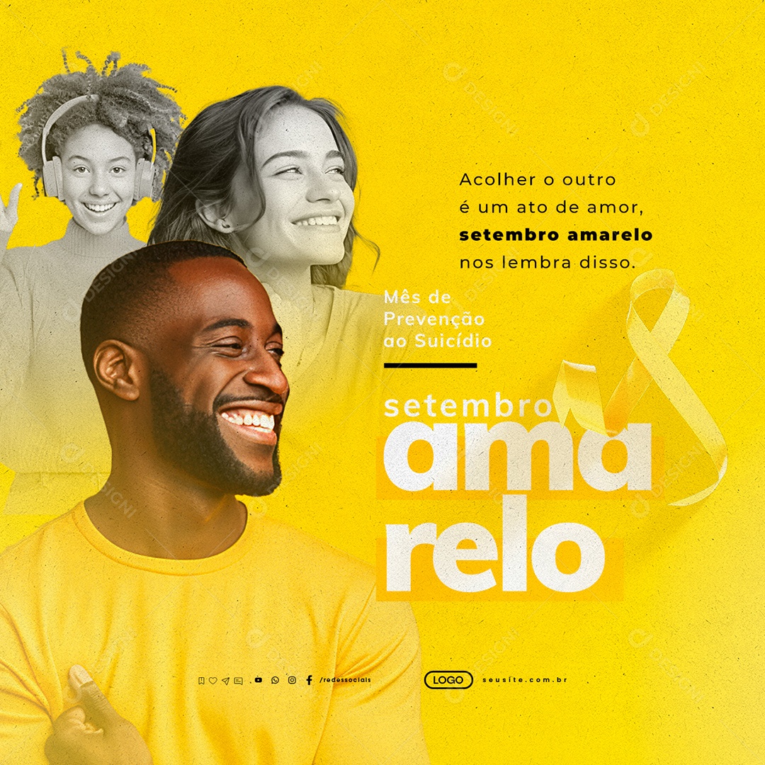 Setembro Amarelo Mês de Prevenção ao Suicídio Social Media PSD Editável