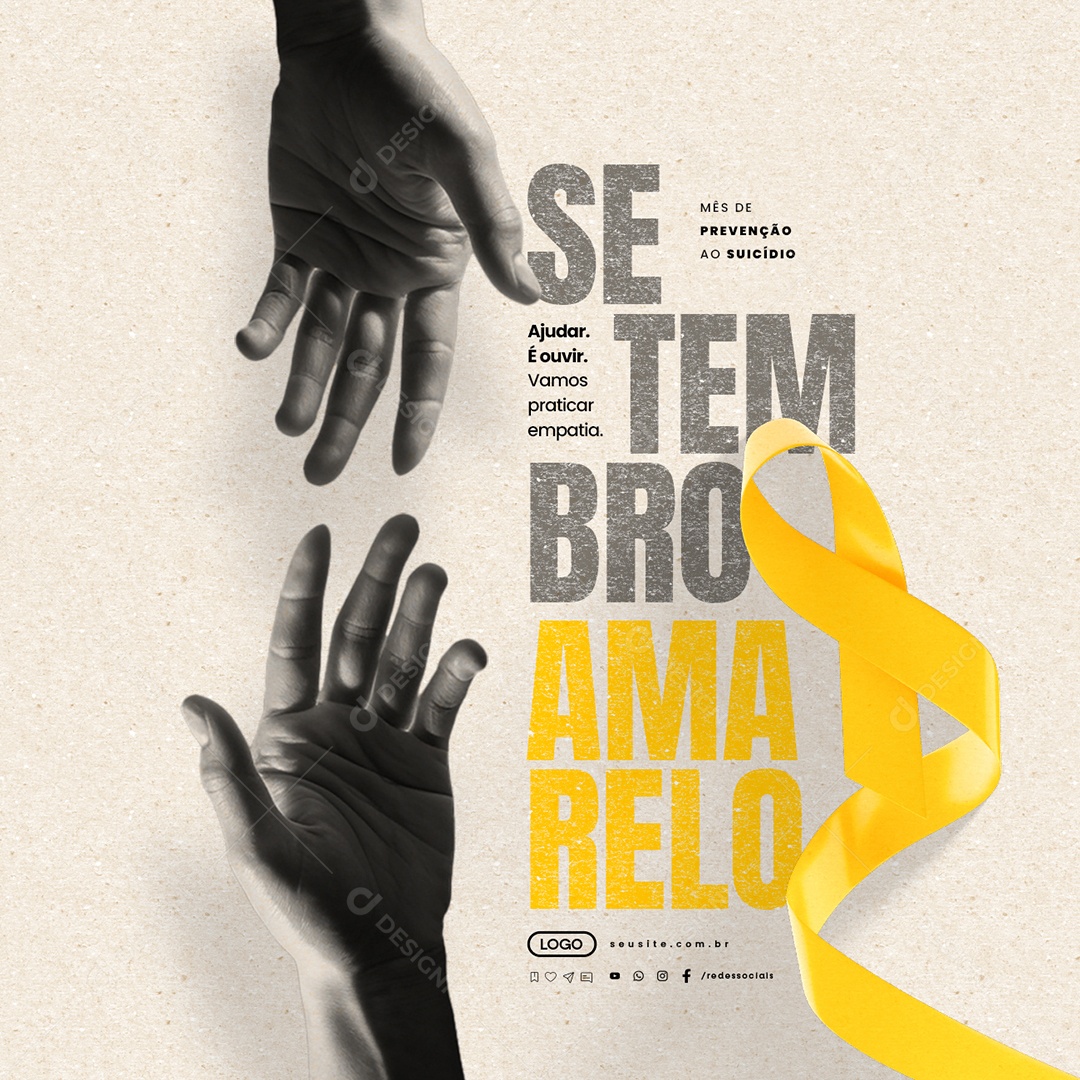 Setembro Amarelo Mês de Prevenção ao Suicídio Social Media PSD Editável