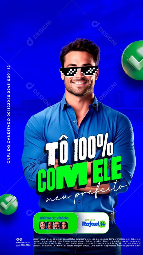 Story Política To com Ele meu Prefeito Social Media PSD Editável