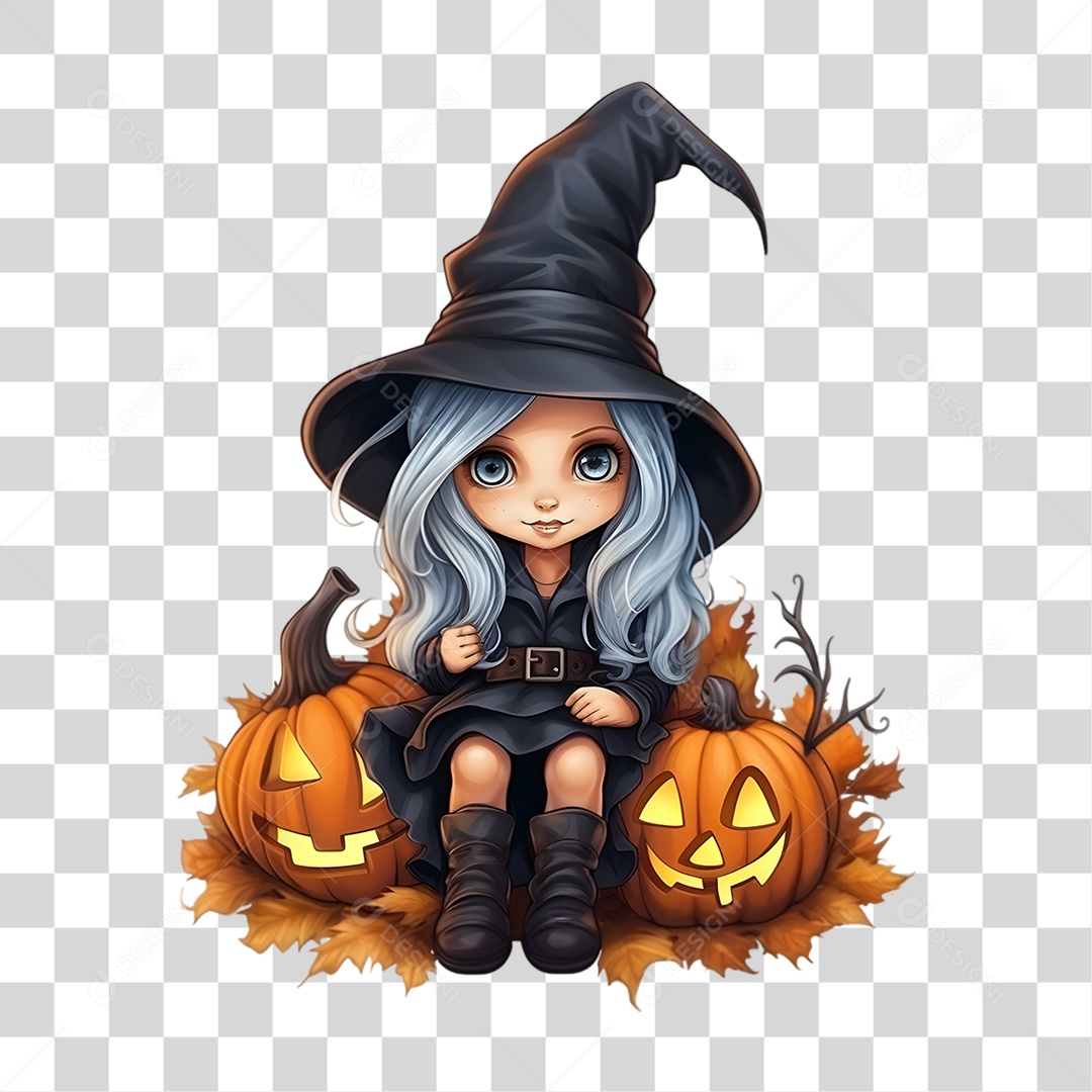 Elemento 3D Halloween Gnomo PNG Transparente